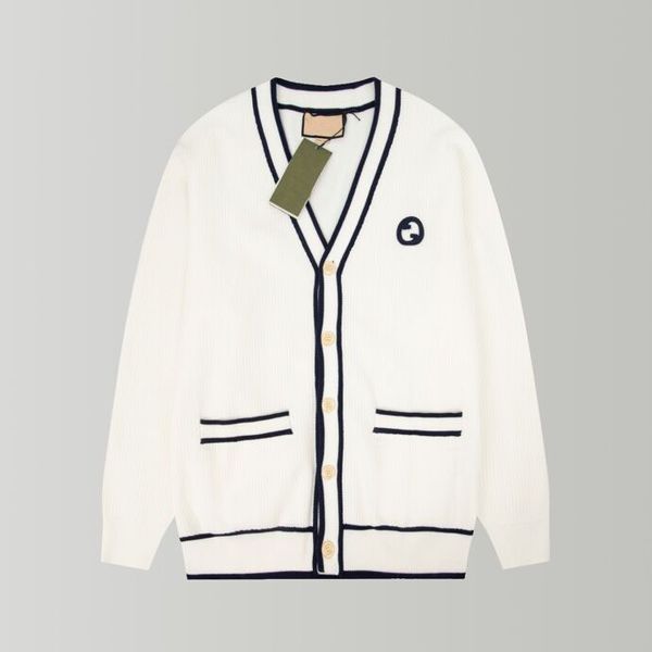 

2023 new cardigan sweater minimalist embroidery academy style luxury and elegant v-neck design unisex