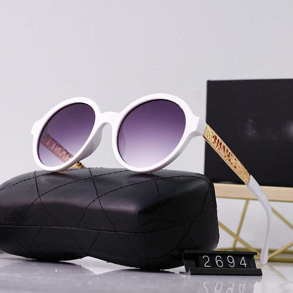 

designer sunglasses for women 2023 new round frame small fragrance large women's fashion cat's eye straight 115uj, White;black