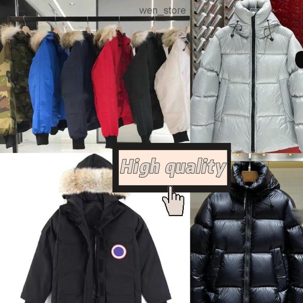 

canada mens parka canda goose jacket designer down canada hooded jackets style men downs goose jacket coats man embroidery white duck705, Black
