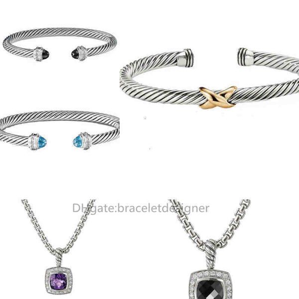 

bracelet dy twisted necklace pearl head women fashion versatile twist bracelets jewelry platinum plated, Black