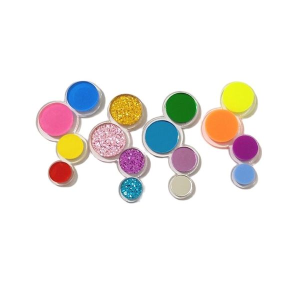 

multicolour dots stud earrings for women girls mirror glitter neon acrylic cute jewelry fashion accessories, Golden;silver