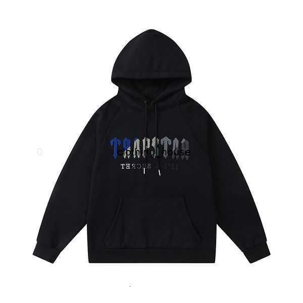 

trapstar brand tracksuit classic embroidery mens hoodie sportswear men's warm set loose trapstar hoodies sweatshirt jogging designers c, Black