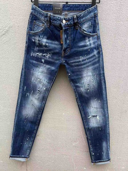 

2023 italian fashion european and american men's casual jeans high-end washed hand polished quality optimized, Blue