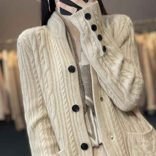 

autumn and winter womens sweaters cardigan stand up collar korean loose sweater jacket niche design short outerwear, White;black
