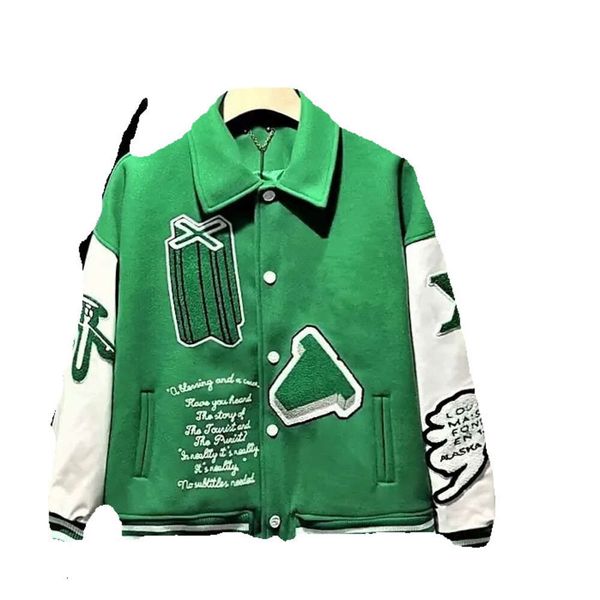 

flocking leather sleeves baseball coat uniform fashion jacket single breasted warm jackets couples women men varsity coats394, Black