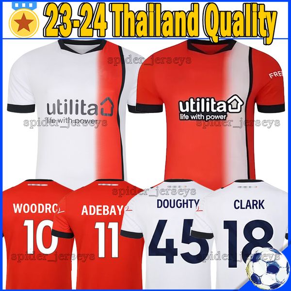 

23 24 luton town football club soccer jerseys 2023 2024 berry doughty woodrow football shirts adebayo burke morris mpanzu giles men uniforms, Black;yellow