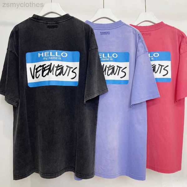 

men's t-shirts good quality washed my name is vetements fashion t-shirt men vtm women oversized tees vintage t shirt mens clothing, White;black