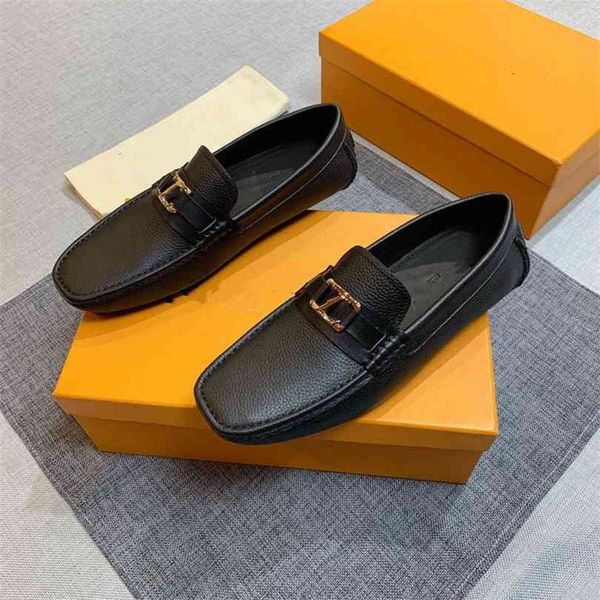 

genuine leather designer men dress shoes luxury brand soft men loafers moccasins breathable slip on black driving shoes plus size 38-46