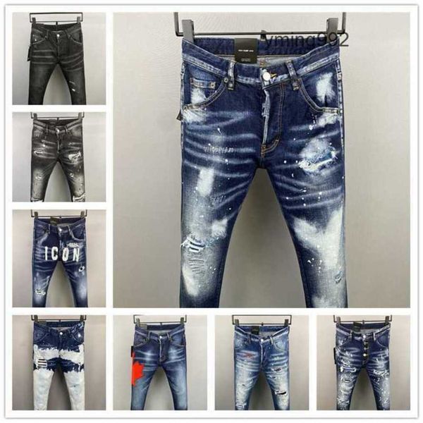 

2023 new arrivals d2 mens luxury purple designer denim jeans holes trousers dsquare jeans coolguy biker pants mens clothing 2 2#teasu7t9, Blue