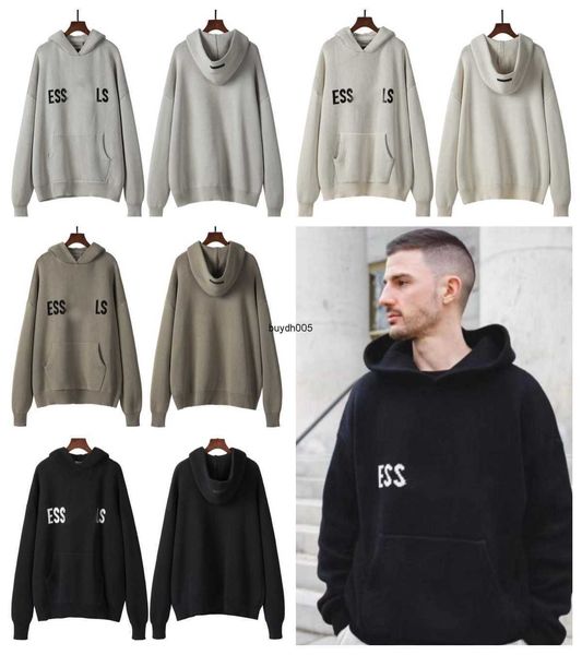 

2h7y men's hoodies quality essentail hoodie sweater pullover long sleeve knitted mens women fashion letter print essentialhoodie s m, Black