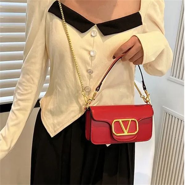 

luxury brand designer chain shoulder bags fashion v letter handbag wallet vintage ladies solid color leather handbag designer shoulder bag c