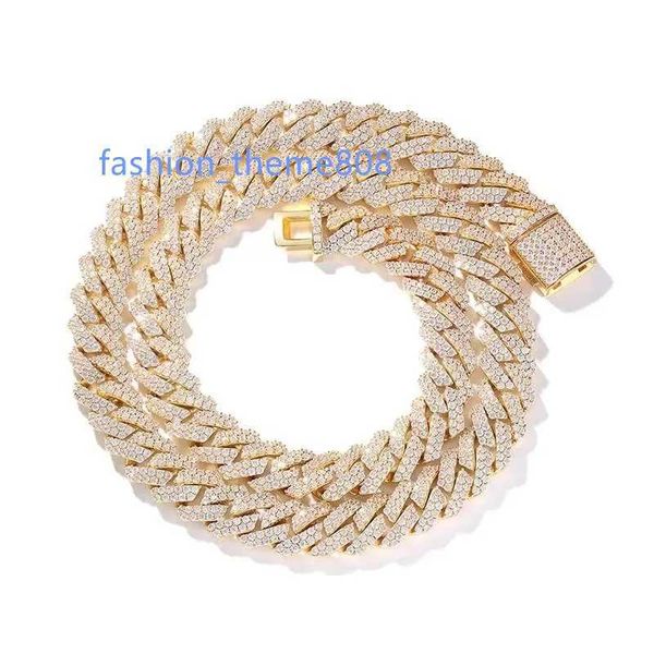 

seller mossanshi cuban necklace gold silver shiny diamond hip hop men's style accessory necklace sale