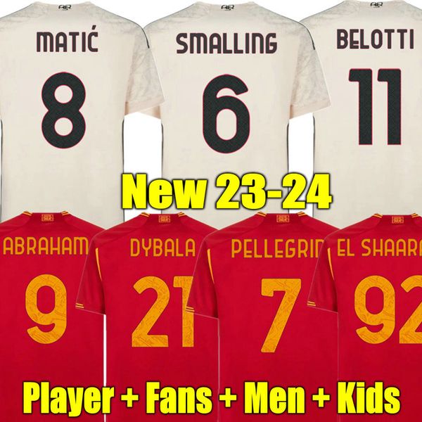 

dybala 23 24 lukaku pellegrini romas legacy collection soccer jerseys home belotti abraham 2023 2024 football shirt wijnaldum zaniolo maillo, Black;yellow