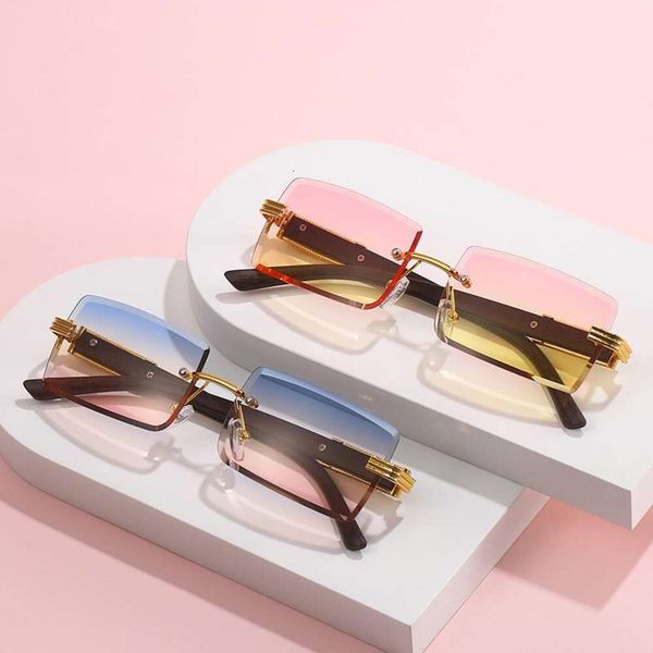 

frameless trimmed sunglasses fashioned square high end wholesale, White;black