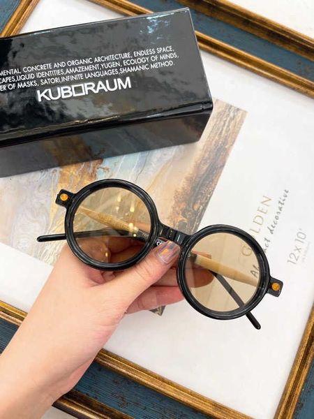 

designer kuboraum sunglasses new p1 round frame for men and women, White;black
