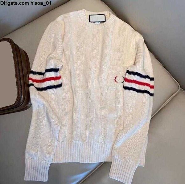 

fashion 2021 paris designer women's sweater men's long sleeve round neck comfortable g letter embroidery three-dimensional stripe, White;black
