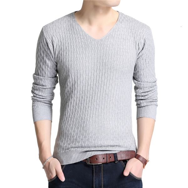 

mens sweaters tfetters simple autumn long sleeve tshirt for young men vcollar pure slim thin knitted pullovers 230828, White;black