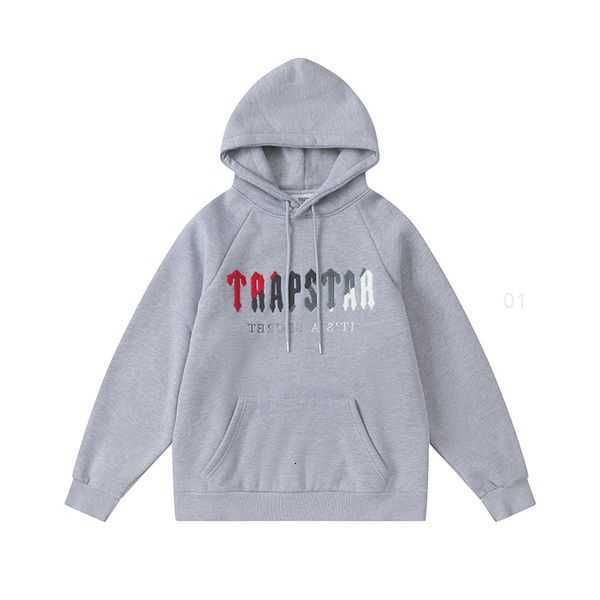 

trapstar brand tracksuit classic embroidery mens hoodie sportswear men's warm set loose hoodies sweatshirt jogging designers clothes z8, Black
