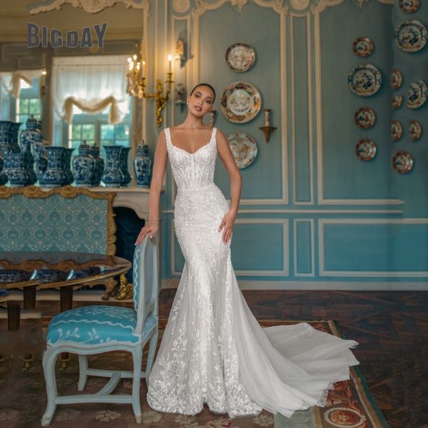 

urban dresses exquisite wedding dress for woman 2023 square neck a line lace appliques sequins bride gowns tulle sweep train vestido custom, White;black