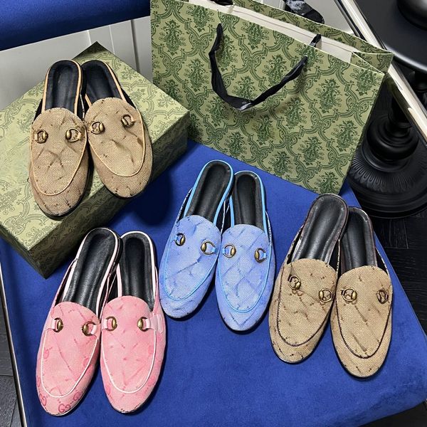 

designer shoes casual shoes women g family baotou half toe shoes for women wearing new horse titles genuine leather sandals flat bottom mull