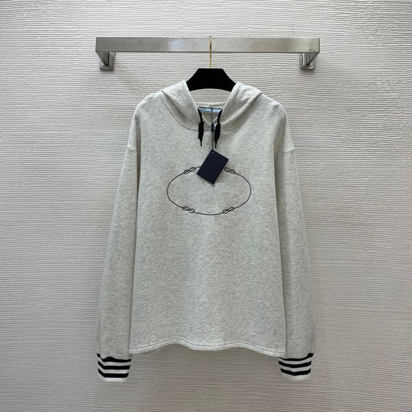 

women's sweaters american retro super fire letter printing hooded grey sweater 2023 loose medium length pullover 230828, White;black