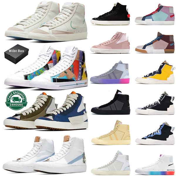 

blazers mid 77s men casual shoes vintage green yellow sunset pulse catechu white pink kumquat aurora green unversity blue black crimson wome