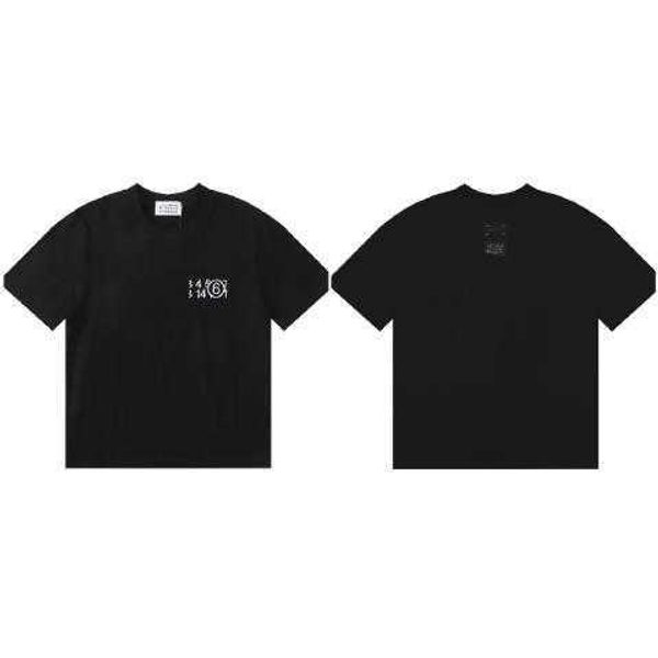 

inverted designer t shirt margielas mm6 short sleeve numbers scrambled irregular mosaic couple t-shirt women 10 btmg btmg, White;black