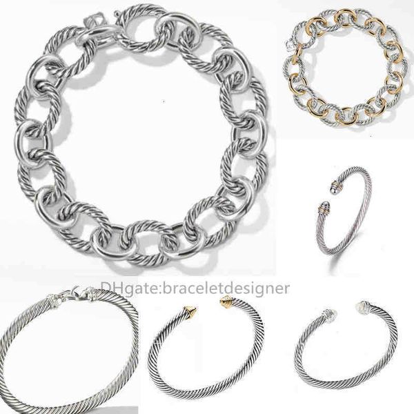 

bracelet dy twisted wire round head women fashion versatile platinum plated two-color hemp trend selling jewelry, Black