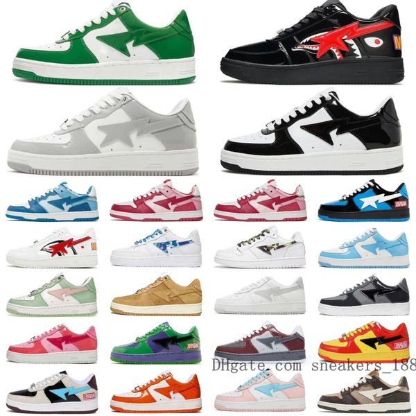 

with box a bathing ape sk8 men women casual shoes sta low abc camo stars white black green red yellow designer sneakers platform skate train