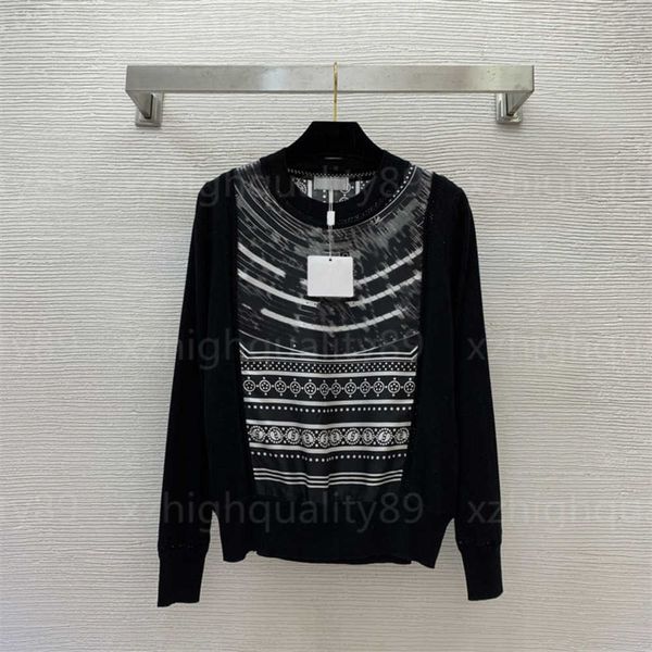 

women autumn sweaters womens designer sweater fashion printed patchwork fabric soft comfort long sleeved round neck pullover designers 55, White;black