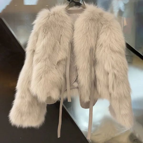 

womens fur faux women winter coat haining imitation warm thick autumn 230828, Black