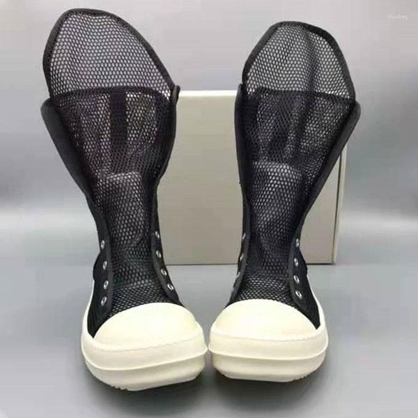 

boots summer black men breathable fashion flat shoes
