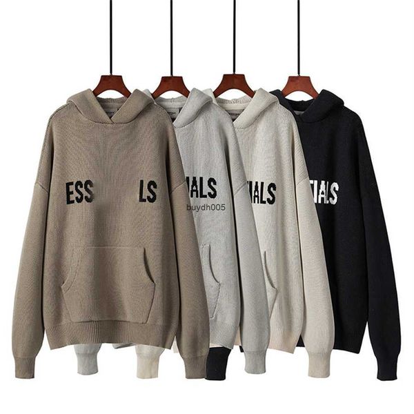 

wltd men's hoodies 2023 designer essentail hoodie knited sweater for men and women casual loose oversize sweatshirt essentialhoodie pul, Black
