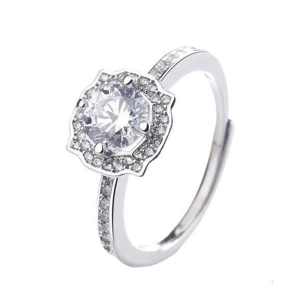 

designer ring harry w luxury luxurious fashion niche design square ring for women high grade versatile adjustable zircon diamond ring access, Silver