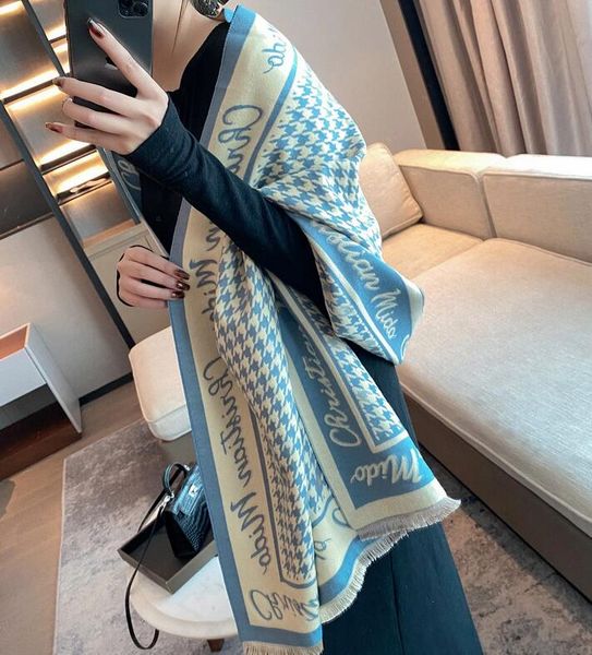 

2023 designer scarf for women luxury men scarves knitting letter plaid stripes winter scarfs cashmere sciarpe echarpe homme shawl, Blue;gray