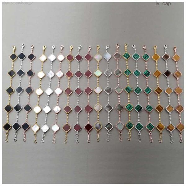 

clover bracelets womens bracelet chain personalised bangle links silver braclets partner armband real gold bangles chains 18k gold braclet, Golden;silver