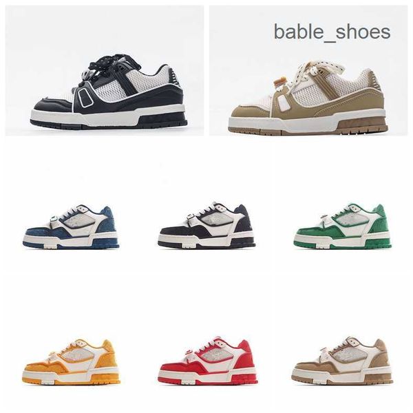 

athletic designer kids shoes for boy girl sports mesh shoe low cut collaboration fragments military grey retro infant toddler chunky trainer, Black