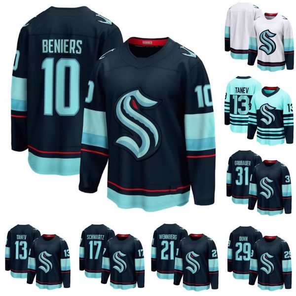 

seattle krake matty beniers jersey yanni gourde philipp grubauer vince dunn brandon tanev jaden schwartz eberle shane wright justin schultz, Black;red