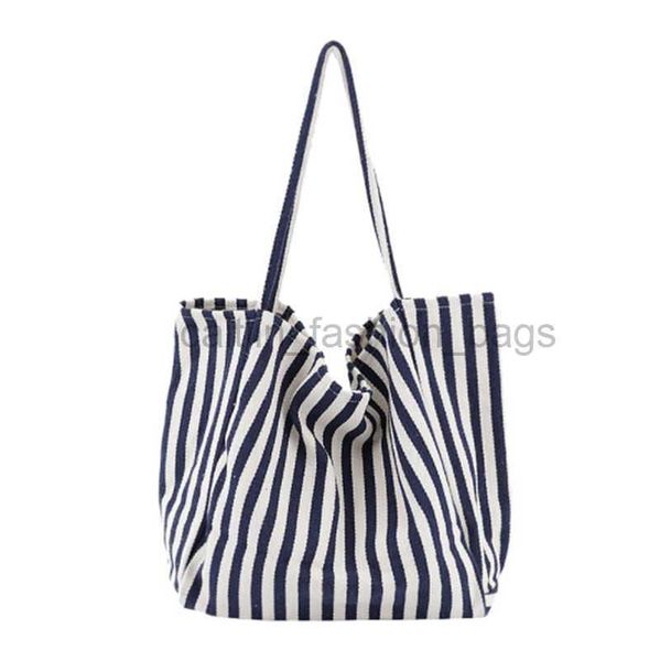 

shoulder bags 2022 fashion women's classic striped canvas handbag large capacity shoulder bag women's simple beach casual handbag