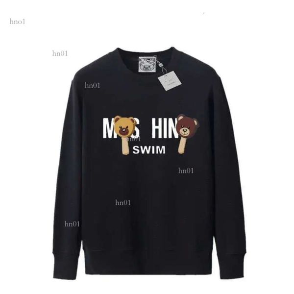 

male and female designer pullover sweatshirt bear print long sleeved sweater lovers fashion round neck spring and autumn pullover989, Black