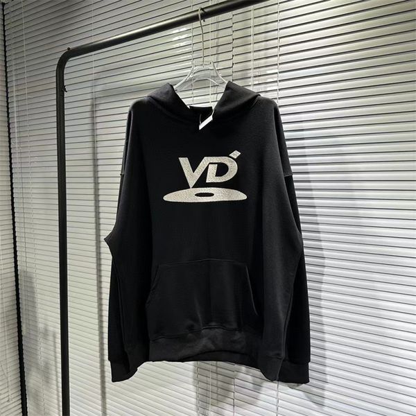 

embroidery hoodie men women black hooded pullovers real pics, Black;brown