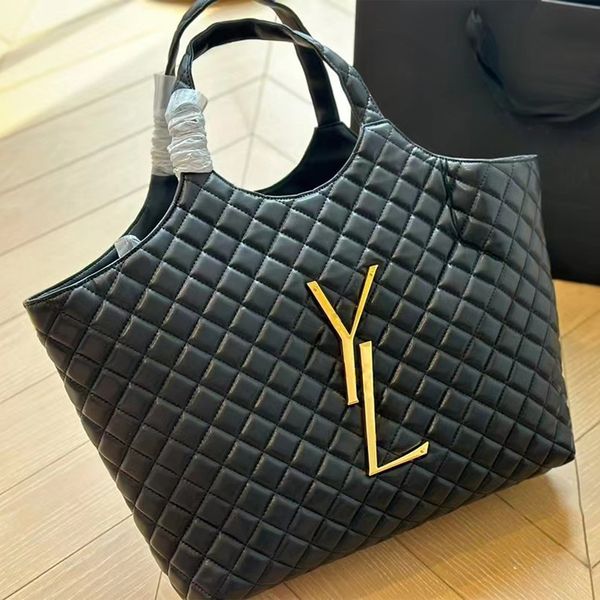 

luxury maxi underarm large shopping totes beach genuine leather shoulders bag women diamond lattice bags large handbags attaches coin purse
