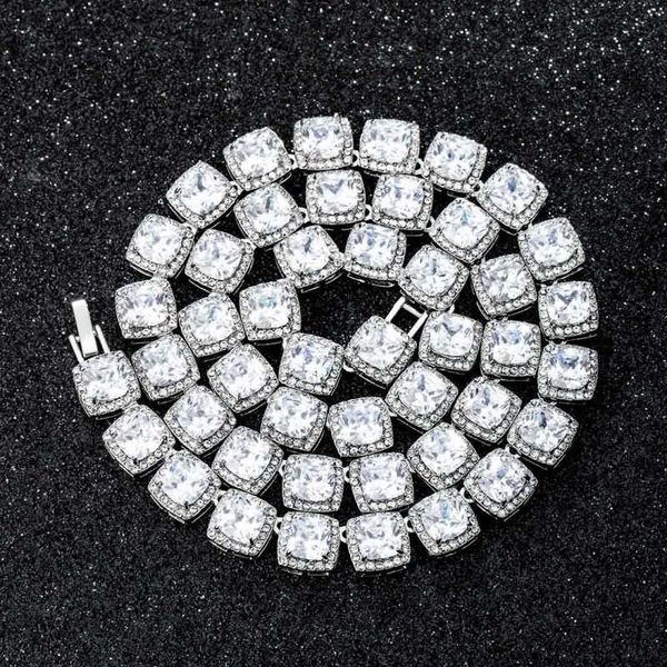 

factory custom men women real s925 silver 10k 14k gold 18" 20" 22" 24" 10mm moissanite diamond tennis link chain necklac