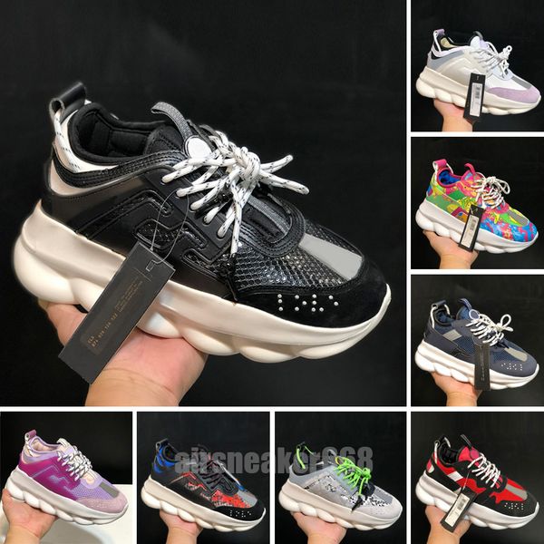 

2023 designer casual shoes chain reaction wild jewels chain link trainer running shoes sneaker 36-47, Black