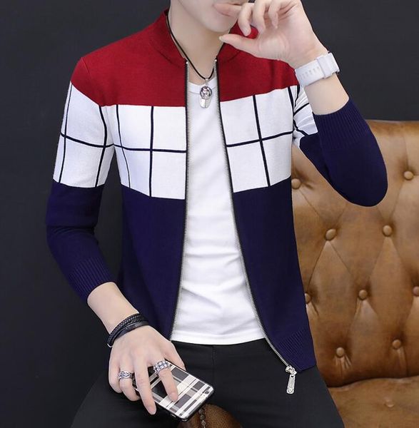 

men's sweaters plus fleece knitted cardigan vantage full zip long-sleeved knitwear casual solid color jumper shirts overcoat, White;black