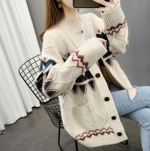 

women's sweaters brand casual fashion knitting shirt designer sweater v-neck long sleeve jacket, White;black