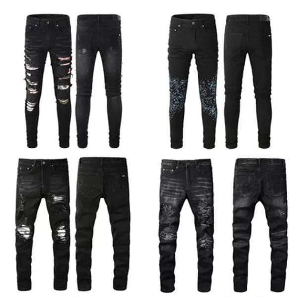 

mens jeans black cargo pants designer jeans skinny stickers light wash ripped motorcycle rock revival joggers true religions casual elastic, Blue