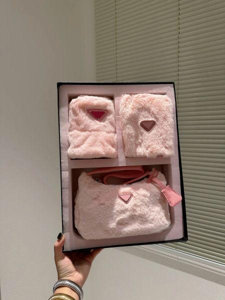

designer bag re-edition 2005 nylon luxury women's handbag three-piece underarm shoulder bag classic brand handbag pink case hobo