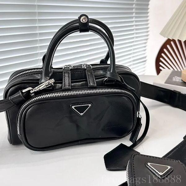 

8a designer camera bag triangle badge women's sheepskin tote luxury shoulder bag sheepskin crossbody bag with mini pouch stylish bag pu