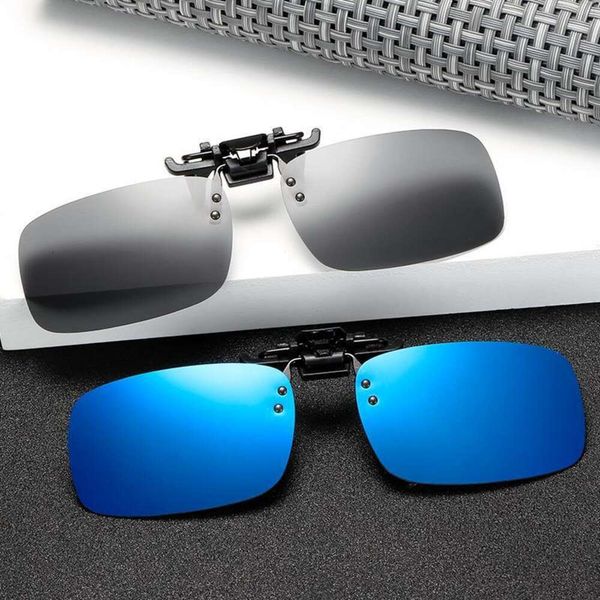 

polarized sunglasses for myopes foldable clips square metal, White;black